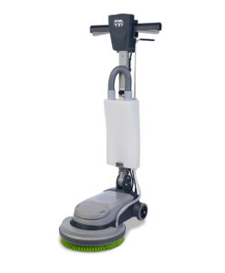 A domestic lightweight scrubbing machine for floors and carpet maintenance which is compact, convenient and quick to use