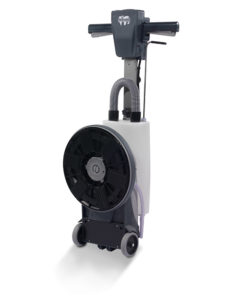 A domestic lightweight scrubbing machine for floors and carpet maintenance which is compact, convenient and quick to use