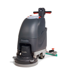 A push behind scrubber drier for terrazzo, tiles and ceramic floors that is battery operated