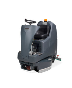 A friendly user industrial quiet ride on scrubber drier machine and versatile with 3 adjustable widths